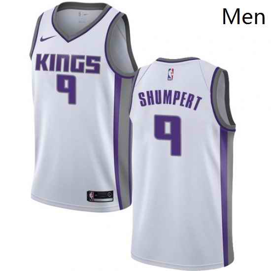 Mens Nike Sacramento Kings 9 Iman Shumpert Authentic White NBA Jersey Association Edition
